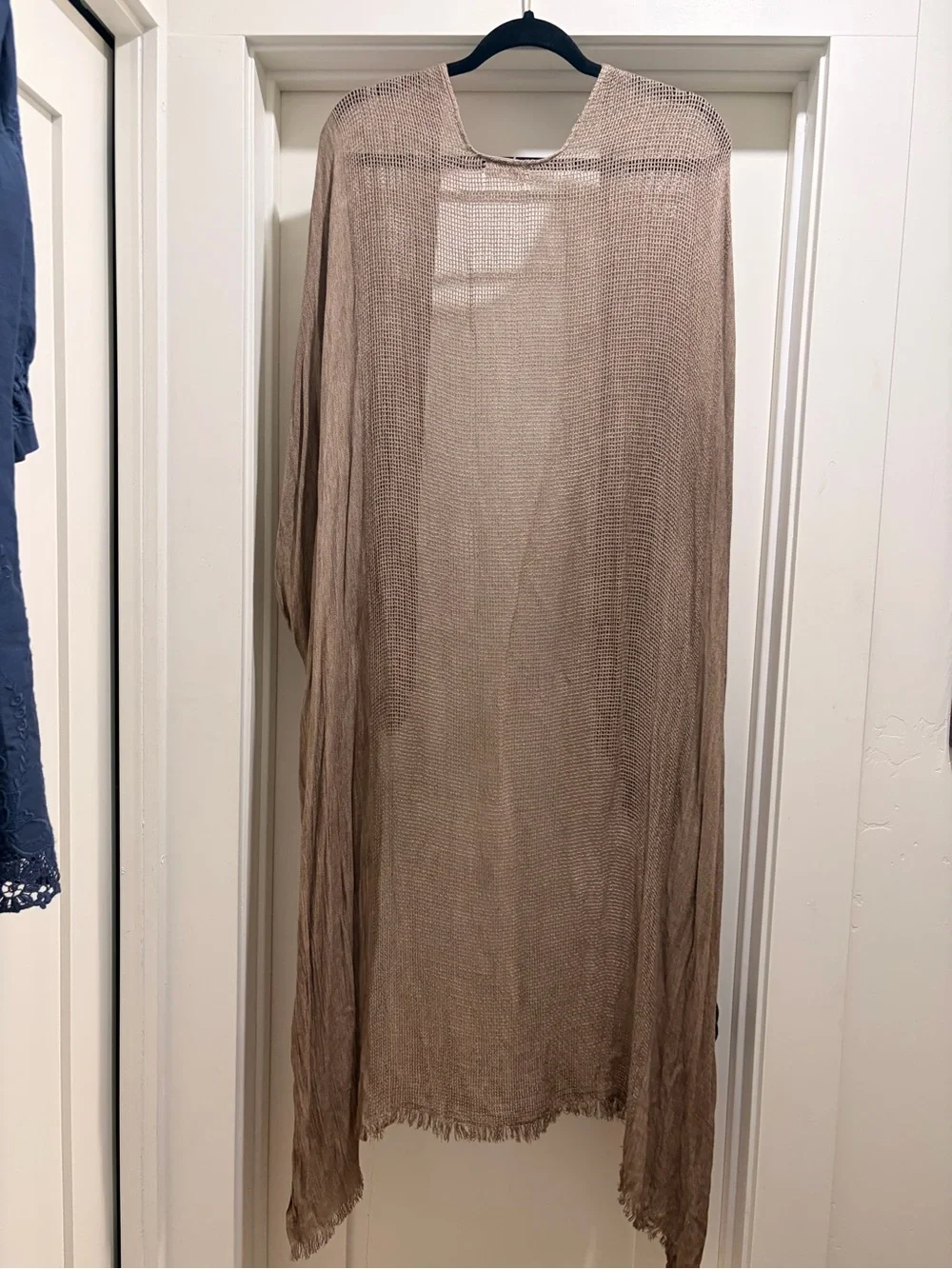 Free People Day Dream Washed Kimono in a draped, open-front taupe-brown design